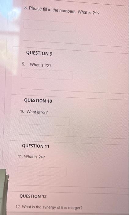 following information You are leading a team on a M&A deal Suddenly