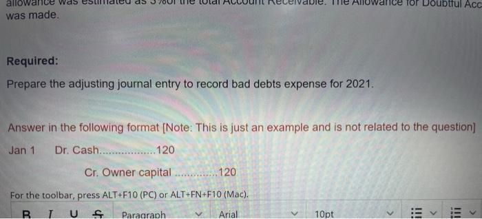 account balances at December 31, 2021. Total Sales of $ 511,000, Accounts