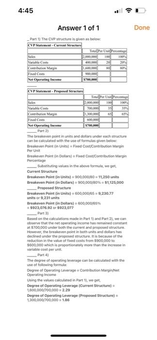 please answer asap will give you a 4:45 Answer 1 of 1