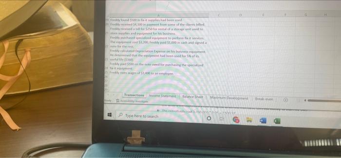 complete financial statment i need to complete this financial statmentwith an income