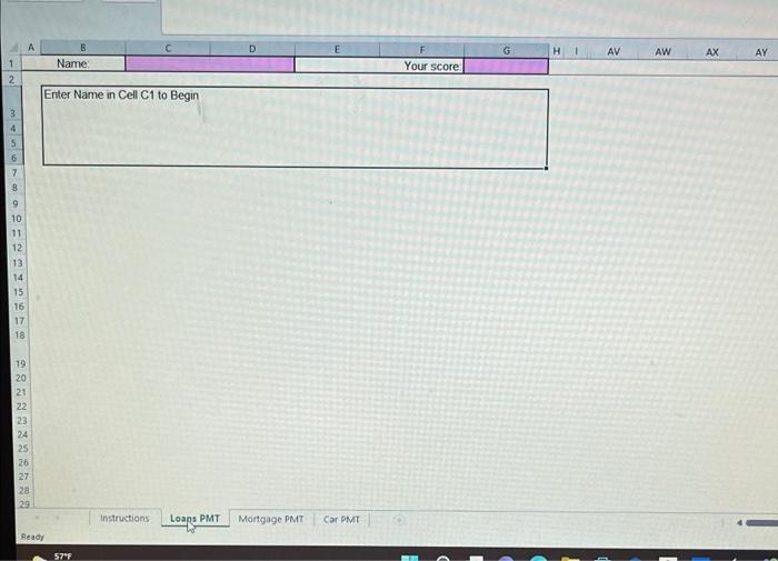 B F G H L M 1 click on the "Loans PMT"