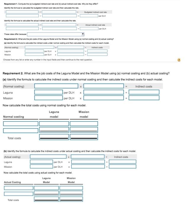 direct-cost categories (direct materials and direct labor) and one indirect-cost pool (assembly