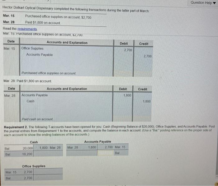  need help with thr last blank box Question Help Hector Dolkart