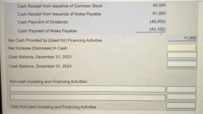 Statement of Cash Flows Year Ended December 31, 2024 Cash Flows from