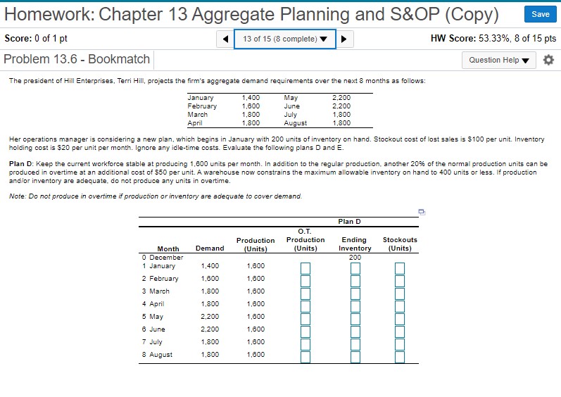 Can I have some help on this matter? :) Homework: Chapter 13