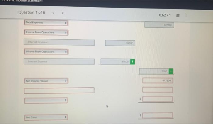 time. last pic shows drop down menu. Question 1 of 6 Current