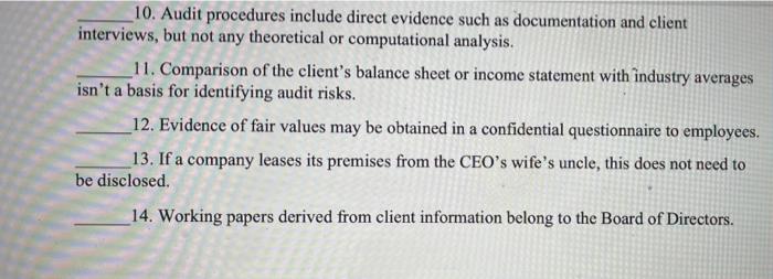  true or false state the correct statement if its false 10.