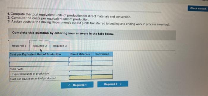 has two departments: mixing and bottling. To aid our analysis, the following