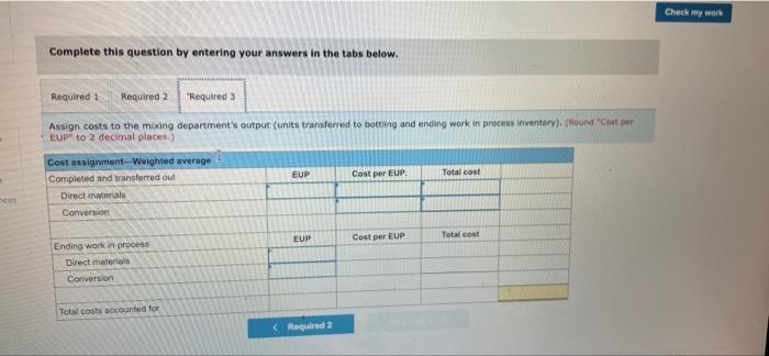 Tableau Dashboard is provided with information for the mixing department. The company