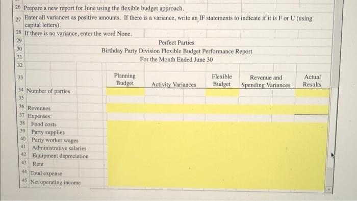 Parties, Inc. has several divisions. One division provides birthday parties at their