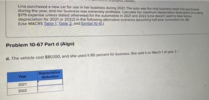 Hi can i get help with this please? displayed below. Lina purchased