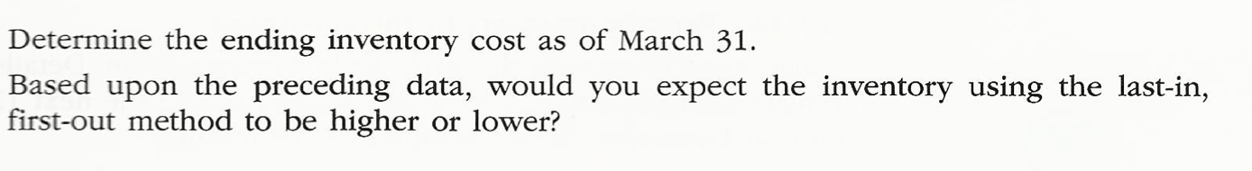 at Midnight Supplies and data on purchases and sales for a three-month