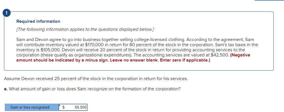 every answer except question e. was wrong. ! Required information (The following