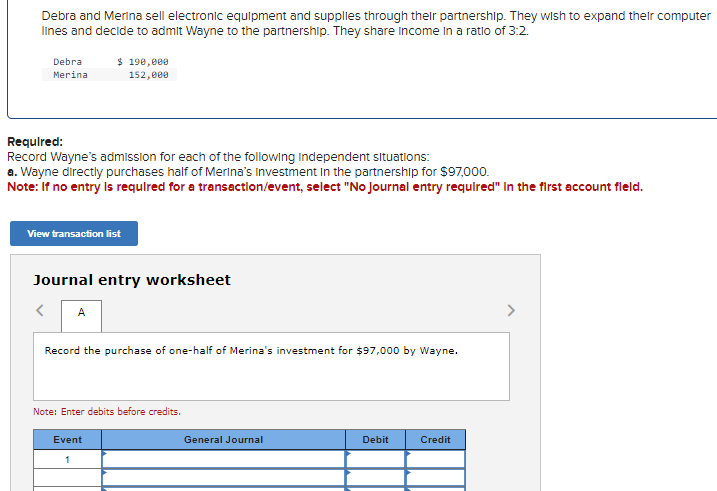  Debra and Merina sell electronic equipment and supplies through their partnership.