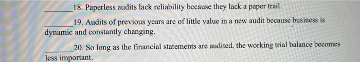  true or false state the correct statement if its false 18.