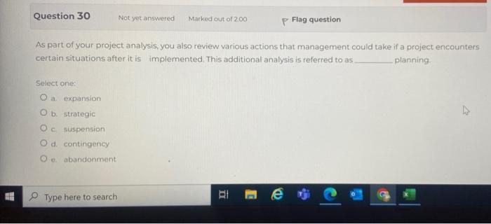 please help E Question 30 Not yet answered Marked out of 2.00