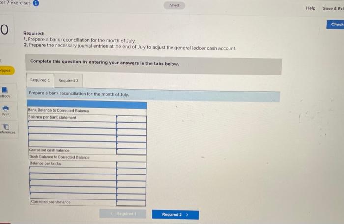 Save C 10 Exercise 7-34 (Algo) Bank reconciliation and adjusting entries (Appendix