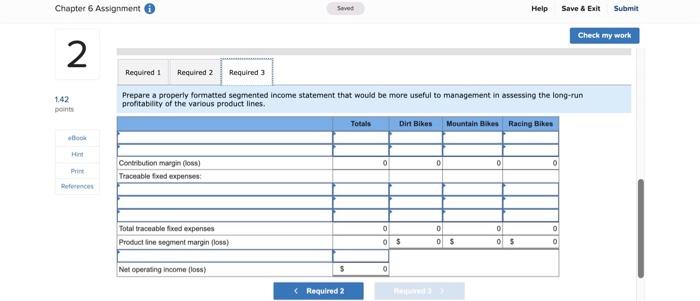 bike. Data on sales and expenses for the past quarter follow: 'Allocated