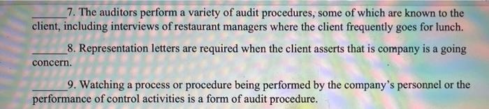  true or false state the correct statement if its false 7.