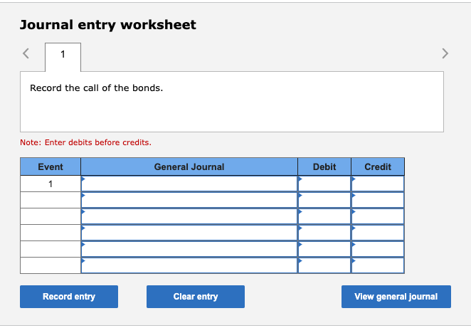Journal entry worksheet Note: Enter debits before credits. Problem 14-14 (Static)