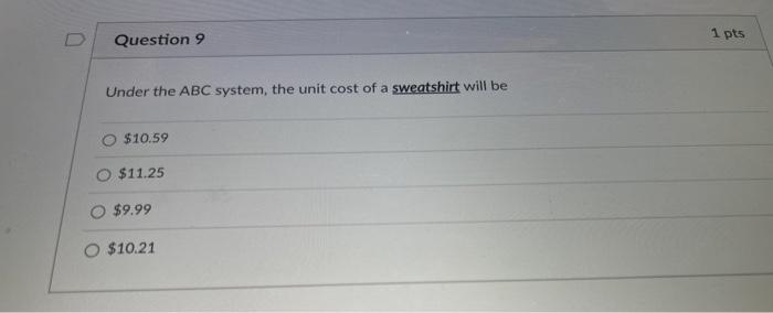 production information for the two products is as follows: T-SHIRTS SWEATSHIRTS Production