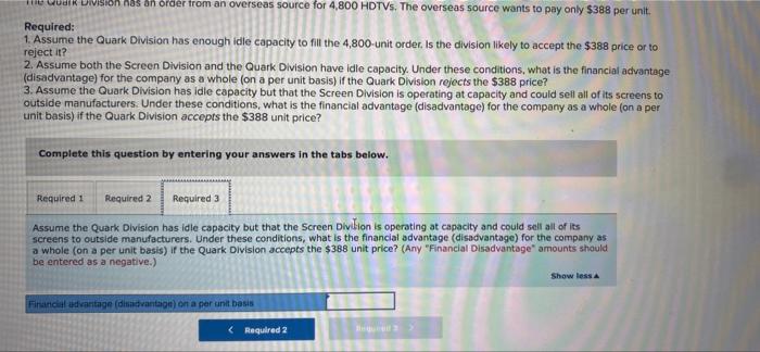 each division is presented with an investment opportunity that would yield a