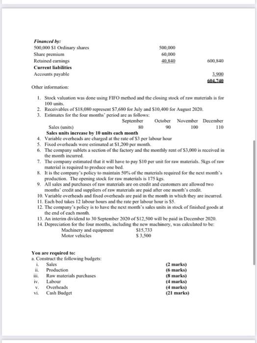 Exquisite Bedding Ltd, a small company that manufactures a specialized bed for