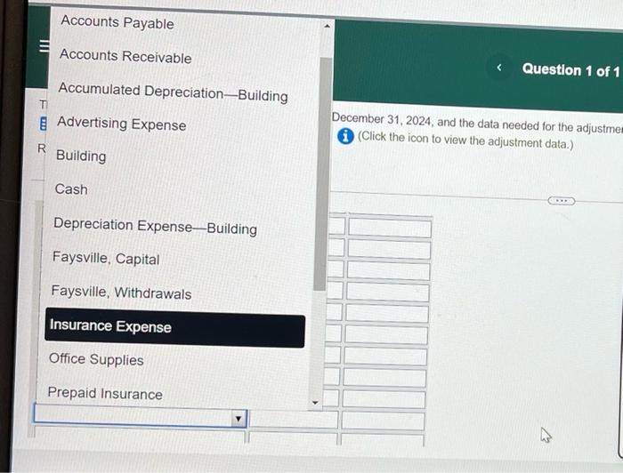 INSURANCE EXPENSE Print Done Balance The unadjusted trial balance of Fasilo In