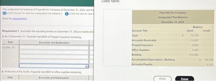 to view the aumentata) Read the requirements Data table INSURANCE EXPENSE 17.10