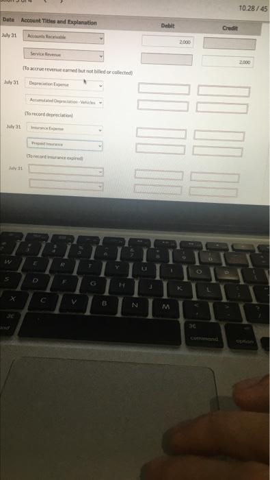 1 1 5 12 Invested $28,000 cash in the business, Purchased a