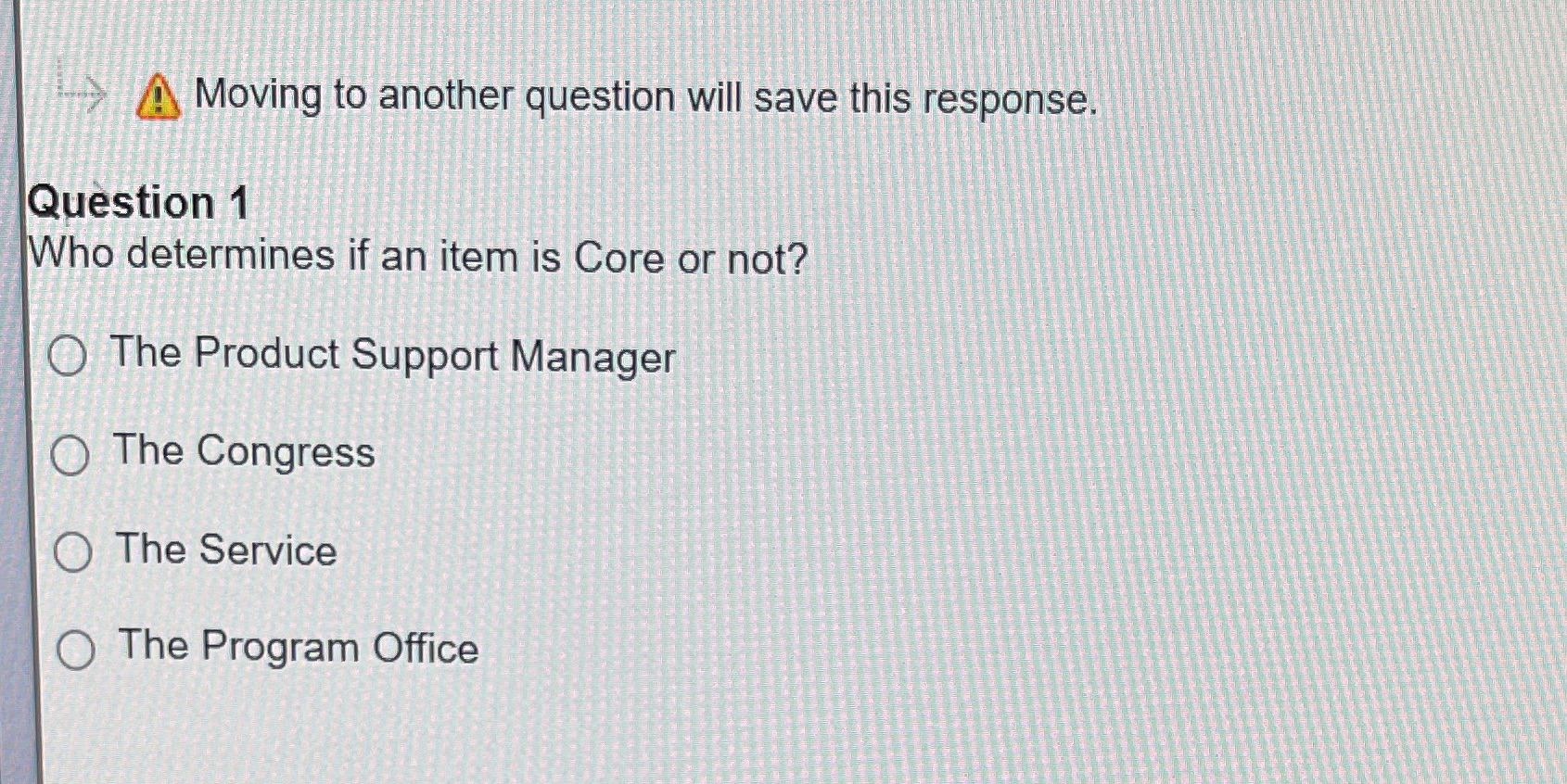 LOG 201V Moving to another question will save this response. Question 1