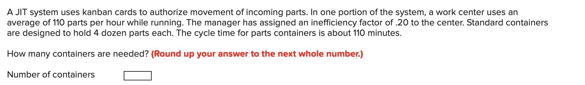 vats that hold 36 pounds each. Cycle time for the vats is