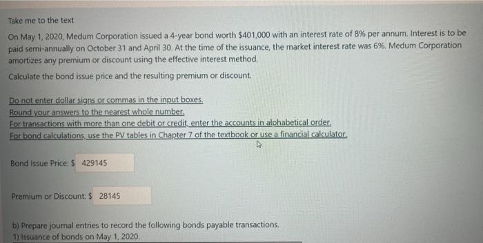 PLEASE SHOW FORMULA. Take me to the text On May 1, 2020,