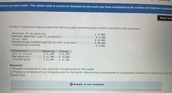 please clear and organized answer for this question Check my work mode