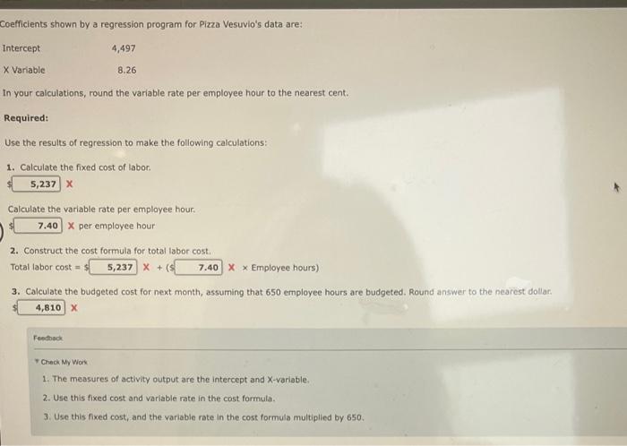 the Variable Rate, Construct a Cost Formula, and Determine Budgeted Cost Pizza