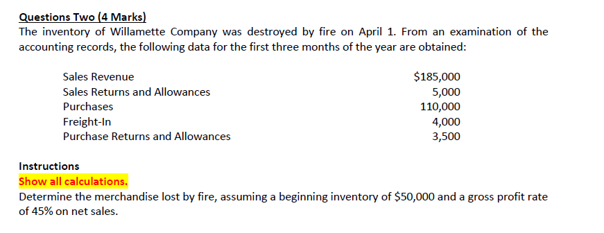 Note : Kindly Solve in word Version Format and Show all