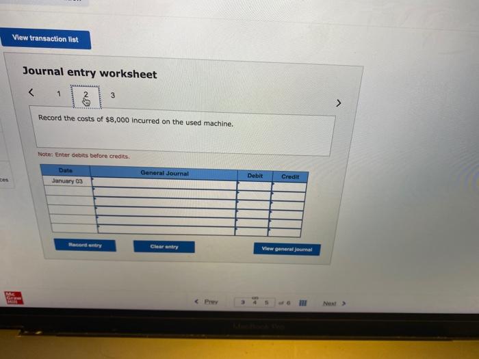 to the questions displayed below) Onslow Company purchased a used machine for