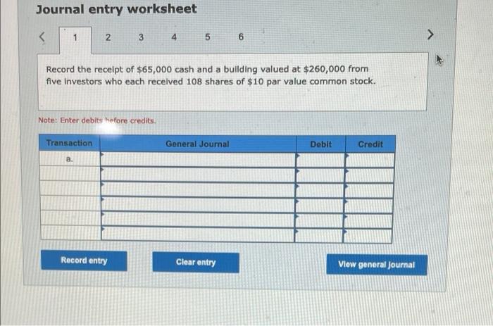 help with this question please Journal entry worksheet 1 2 3 4