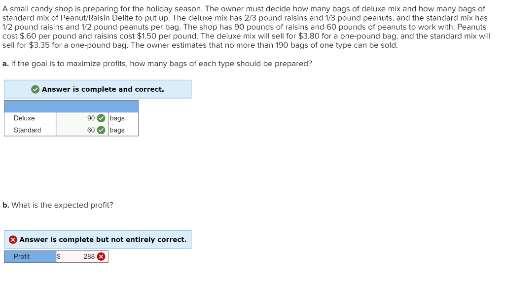 Please solve using excel A small candy shop is preparing for the