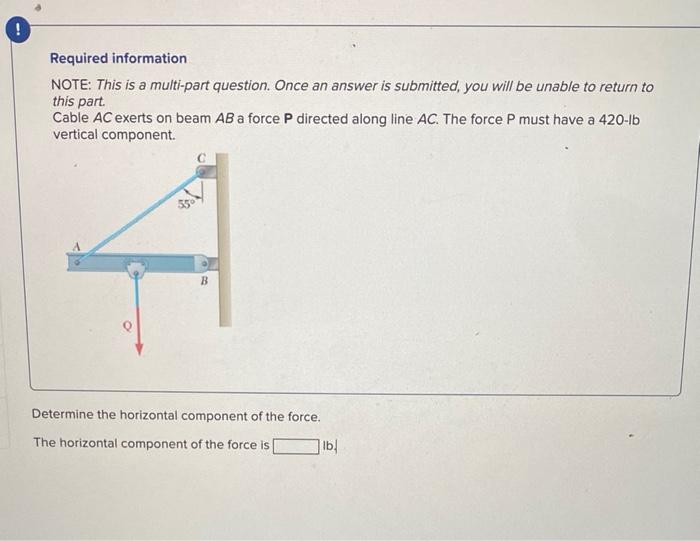  Required information NOTE: This is a multi-part question. Once an answer