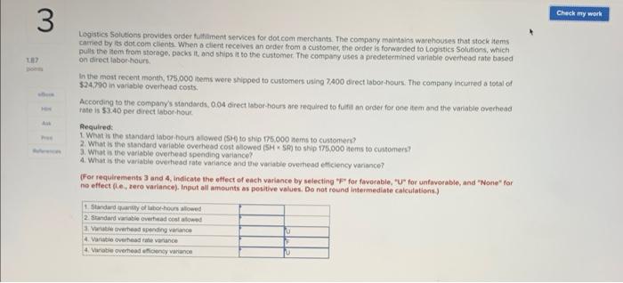 column! 3 1.87 po Logistics Solutions provides order fulfillment services for dot.com