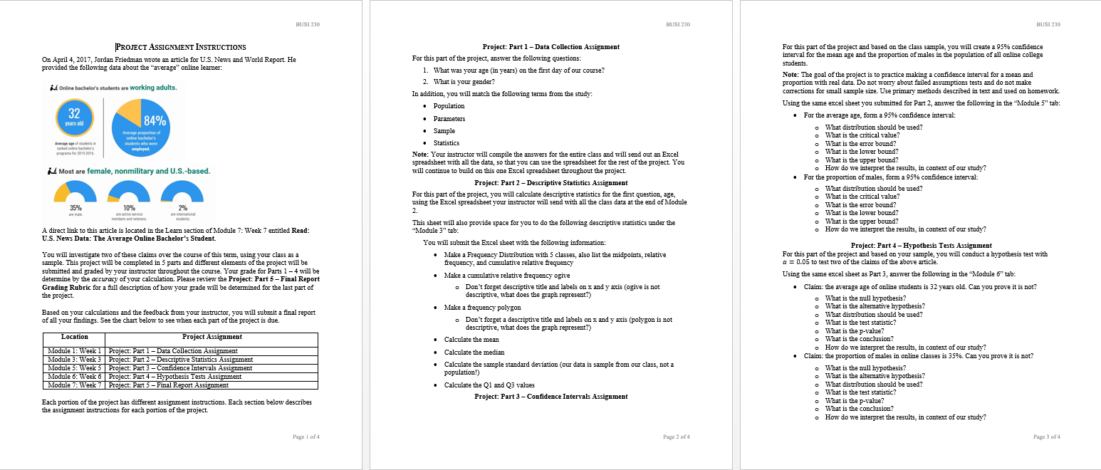  Project: Part 5 - Final Report Assignment You will submit a