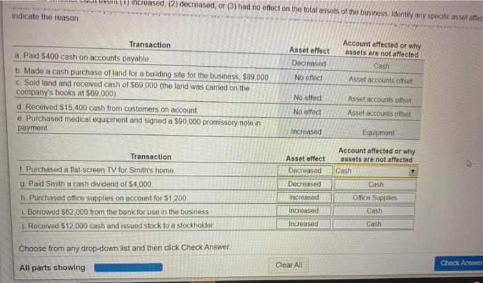  F is wrong LIVE increased, (2) decreased, or (3) had no