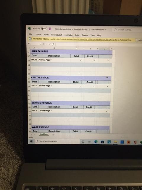 1 Date Accounts Debit Credit Jan. 5 Cash - Capital Stock -