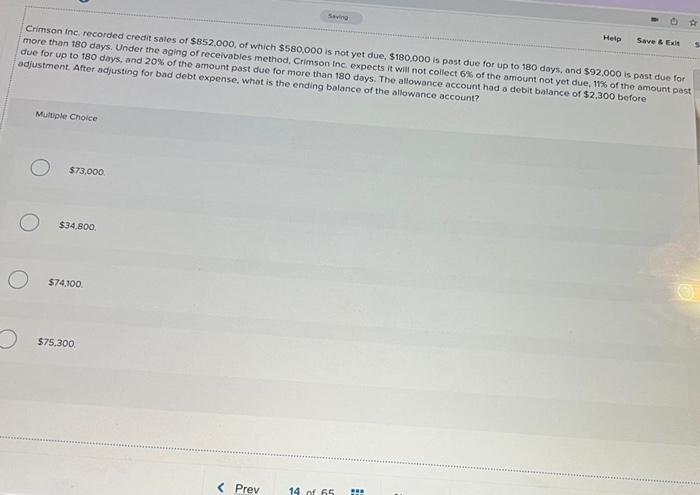 help please: Save Help Save & E Crimson Inc. recorded credit sales