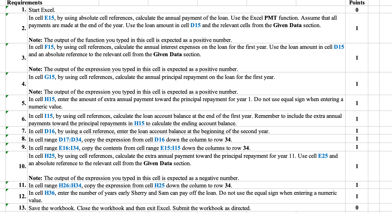 PROBLEM 4-2 FOR SPREADSHEET APPLICATION Amortization schedule. Sherry and Sam want to