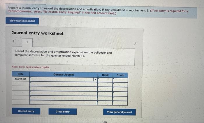 the following transactions during a recent year. January 2 Purchased a bulldozer