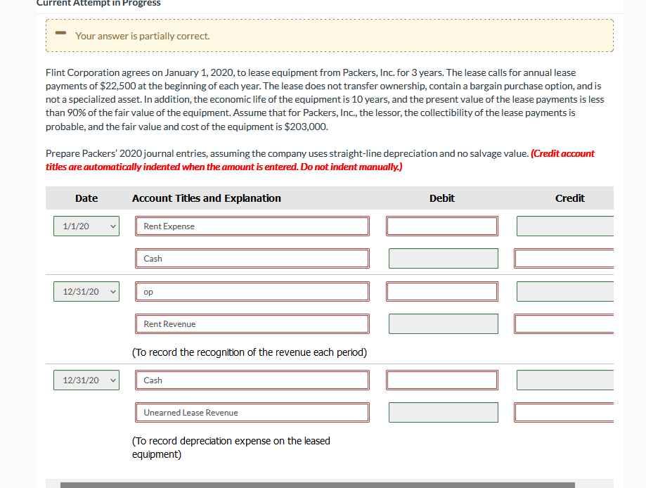  ------------- ------------- Current Attempt in Progress Your answer is partially correct
