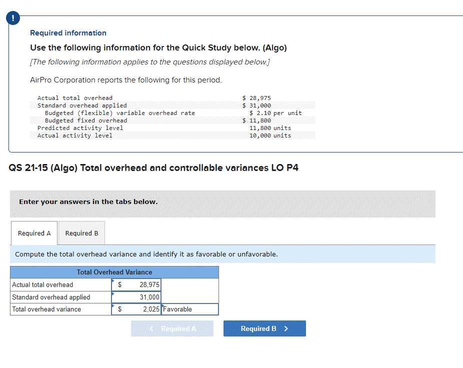 Use the following information for the Quick Study below. (Algo) Skip to