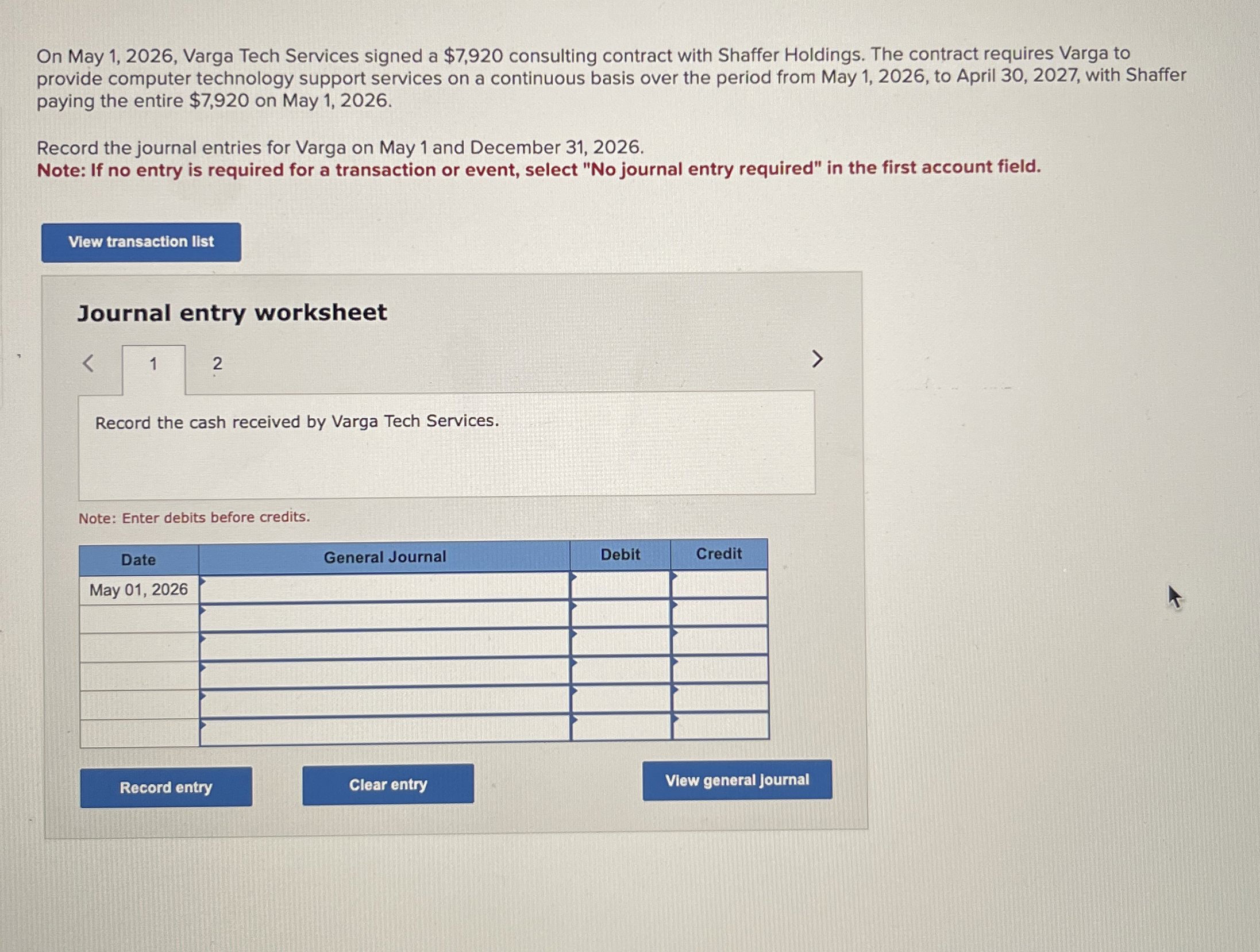  On May 1,2026, Varga Tech Services signed a $7,920 consulting contract